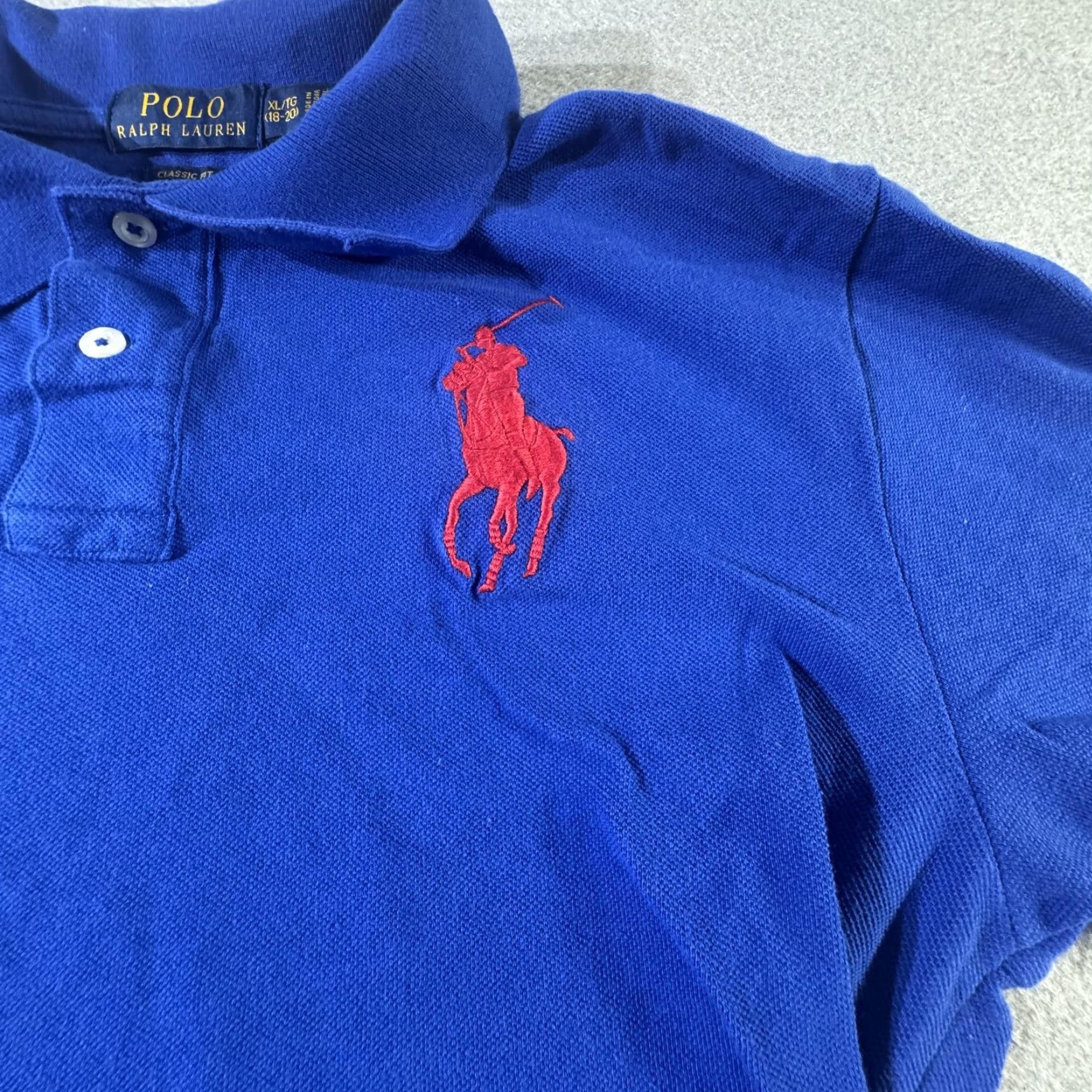 Polo Ralph Lauren Polo Ralph Lauren Shirt Mens XL Blue Classic Fit Big Pony Rugby Number 3 Size US XL / EU 56 / 4 - 2 Thumbnail