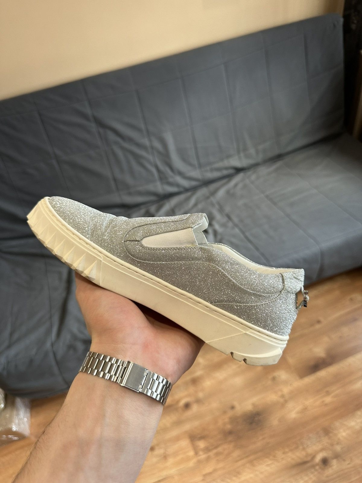 Salvatore Ferragamo Salvatore ferragamo glitter low top slip on sneakers Size US 6 / IT 36 - 5 Thumbnail