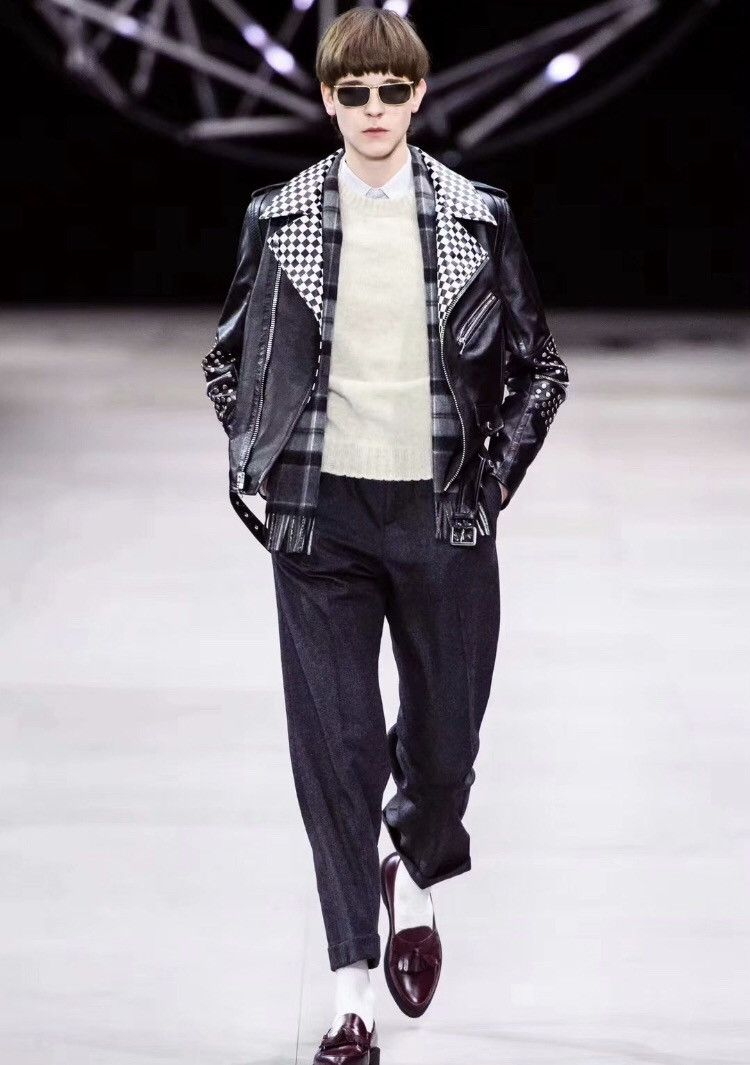 Celine Celine 19fw checkerboard leather jacket Grailed