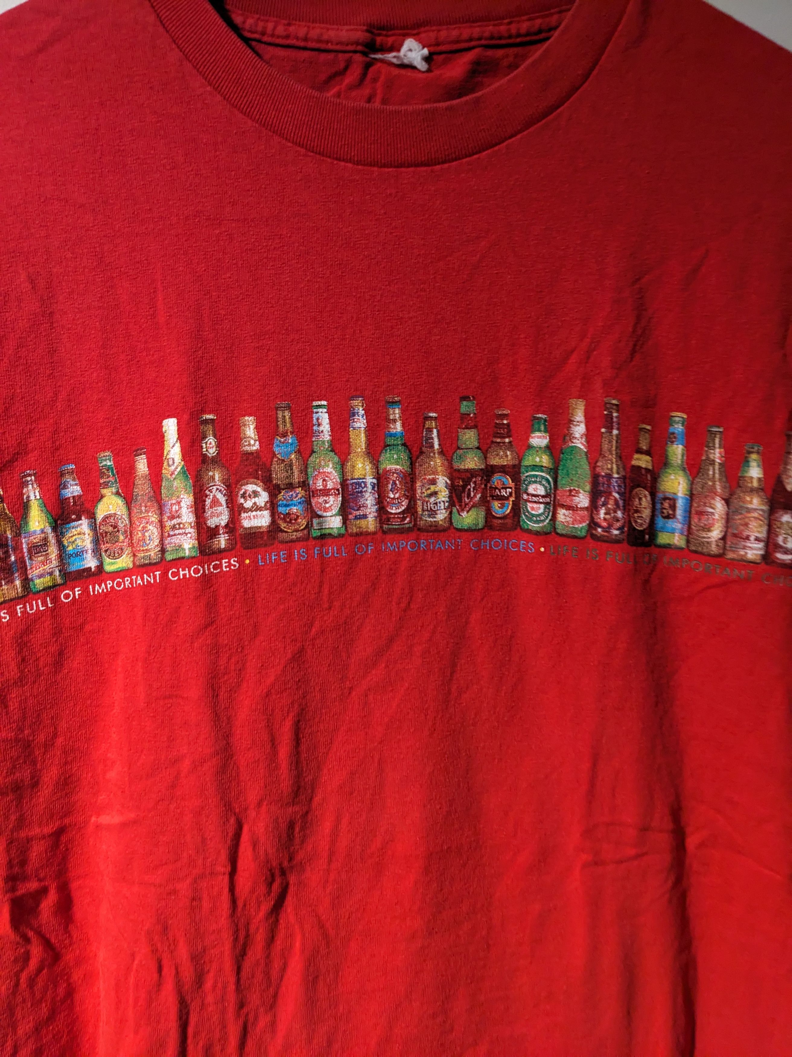 Gildan × Vintage Vintage Y2K Life is Full of Important Choices Beer T-Shirt Size US M / EU 48-50 / 2 - 2 Thumbnail
