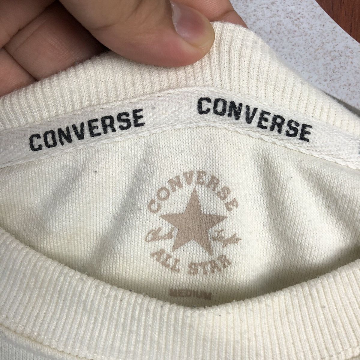 Converse × Vintage Converse All Star vintage White Sweatshirt #7524 Size US M / EU 48-50 / 2 - 8 Thumbnail