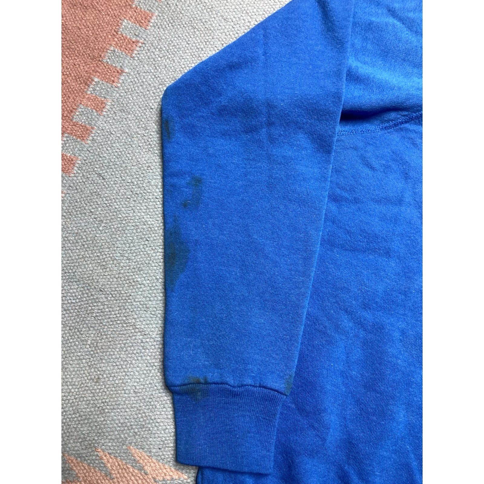 Tultex VINTAGE 80s Tultex USA Raglan Blue Crewneck Sweatshirt XL Size US XL / EU 56 / 4 - 2 Thumbnail