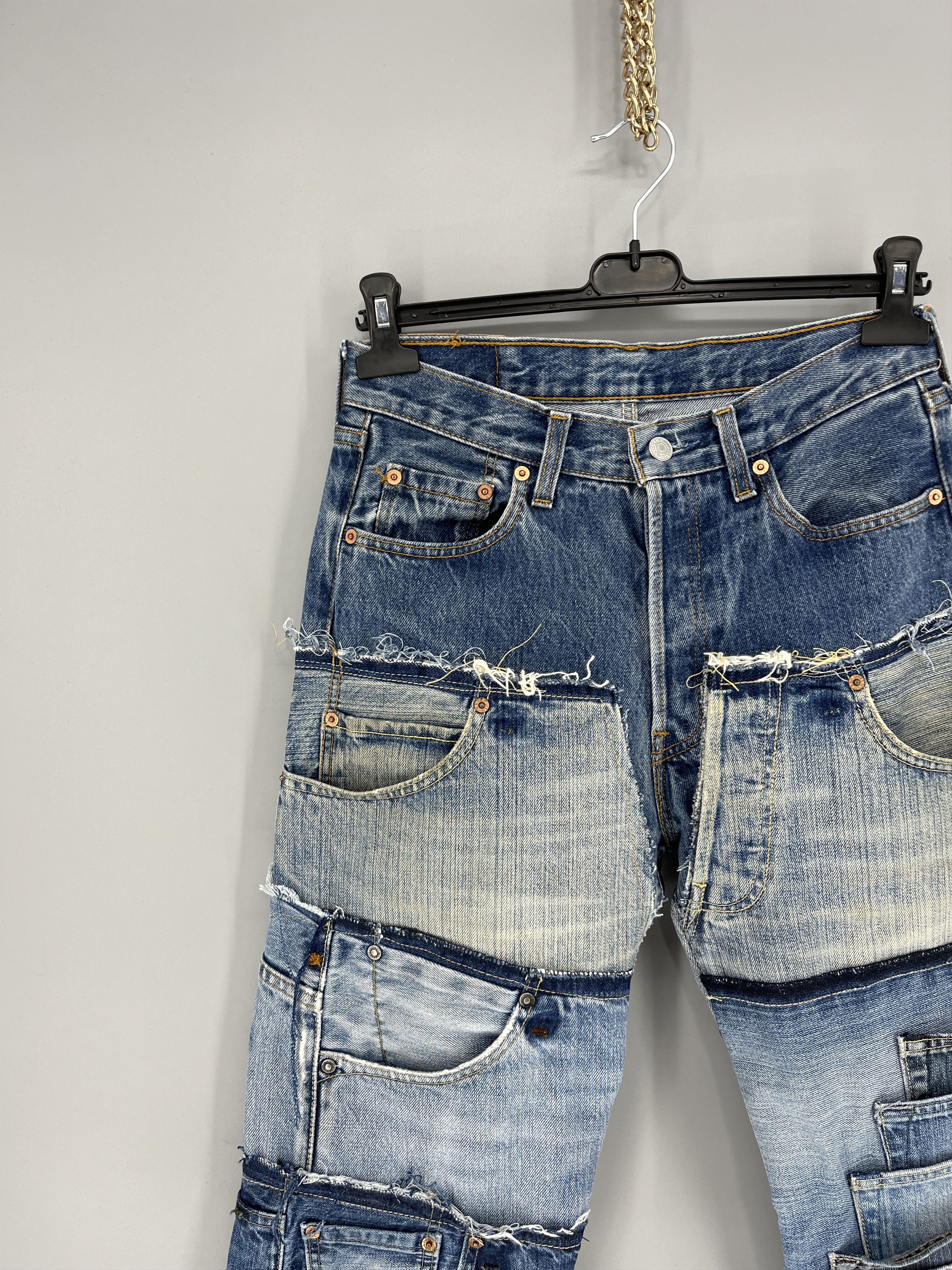 Other 90s Levi’s 501 Patchwork Multipocket Denim Custom Jeans USA Size US 31 - 3 Thumbnail