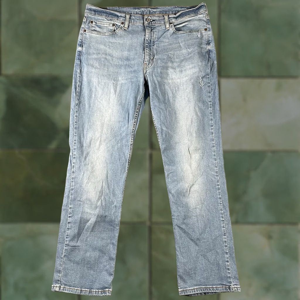 Levi's Levi's 514 Jeans Men 38x32 Light Blue Wash Distressed Straight Leg Jeans Regular Denim 5-Pocket USA 90s Grunge Rock Cowboy Vintage: No Men Size US 38 / EU 54 - 1 Thumbnail