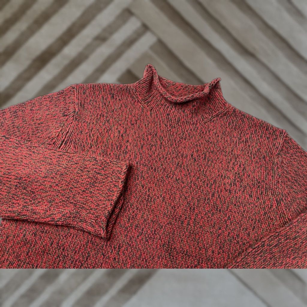 Jones New York VINTAGE Jones New York Sweater Rolled Neck Knit Red Womens Large L Pullover Cotton Blend Knit Western Gen? Size L / US 10 / IT 46 - 1 Thumbnail