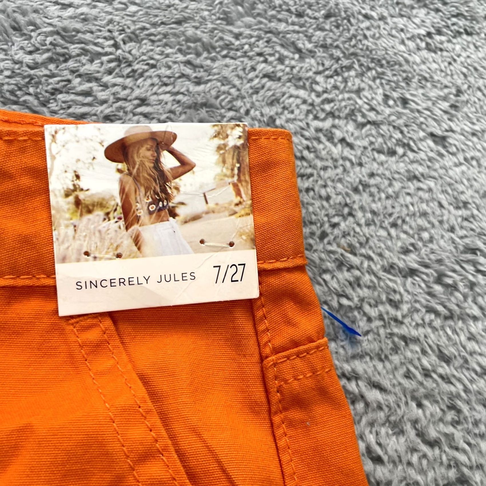 Vintage Sincerely Jules Pants Womens 7 Orange Cargo Utility Straight Leg Workwear Pants Mens Womens Girls Boys Size 28" / US 6 / IT 42 - 5 Thumbnail