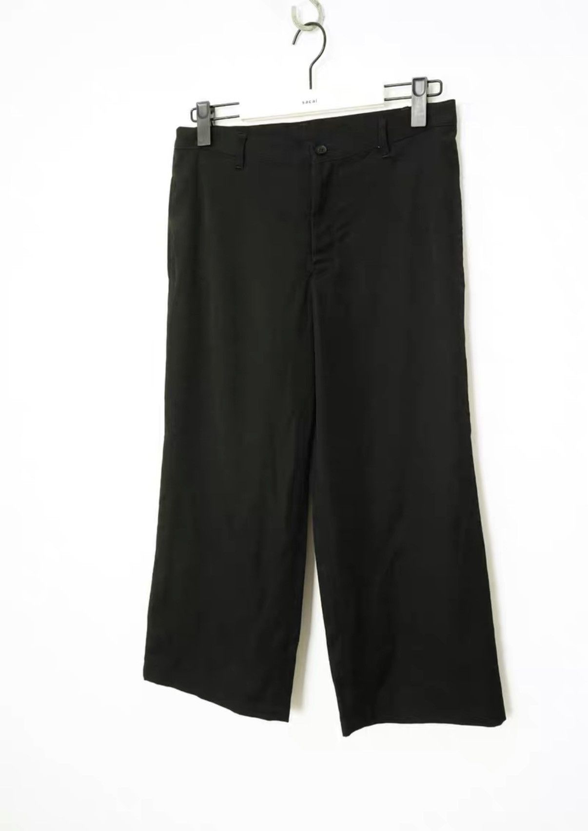 Yohji Yamamoto Yohji Yamamoto Wool Cropped Wide-Leg Pants Size US 32 / EU 48 - 2 Thumbnail
