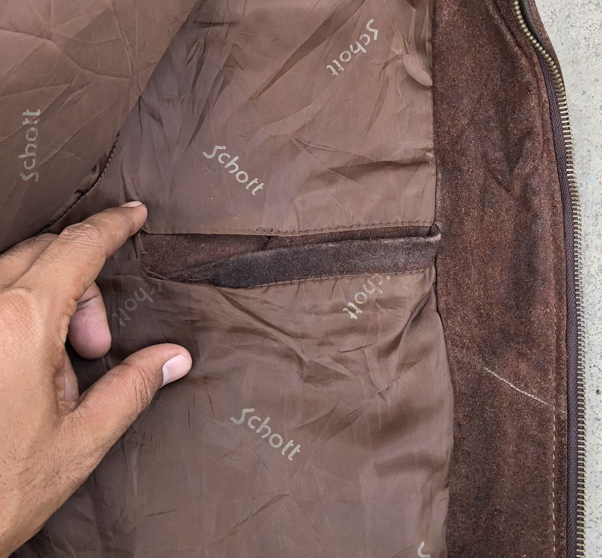 Schott Vintage SCHOTT NYC Suede Leather Bomber Jacket 🇺🇸 Size US M / EU 48-50 / 2 - 17 Thumbnail