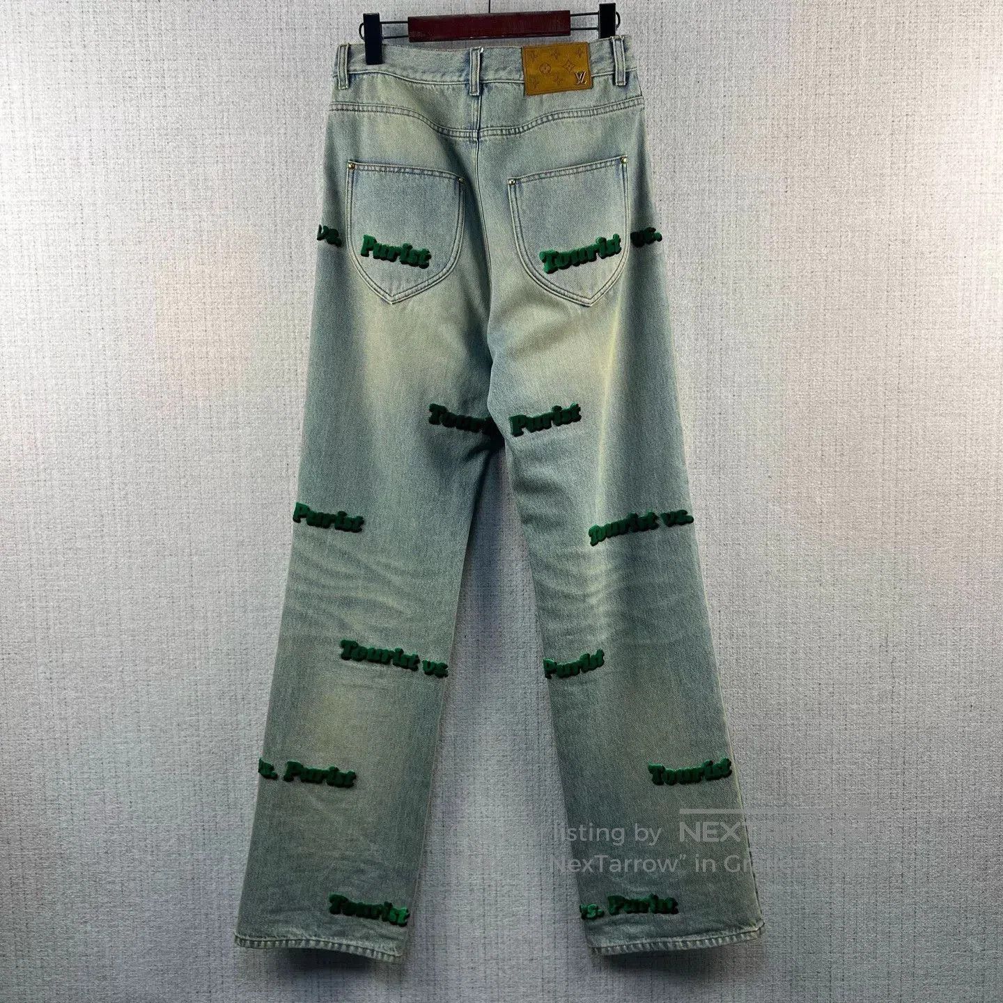 Louis Vuitton Louis Vuitton Flocked Logo Denim Pants. Size US 29 - 3 Thumbnail