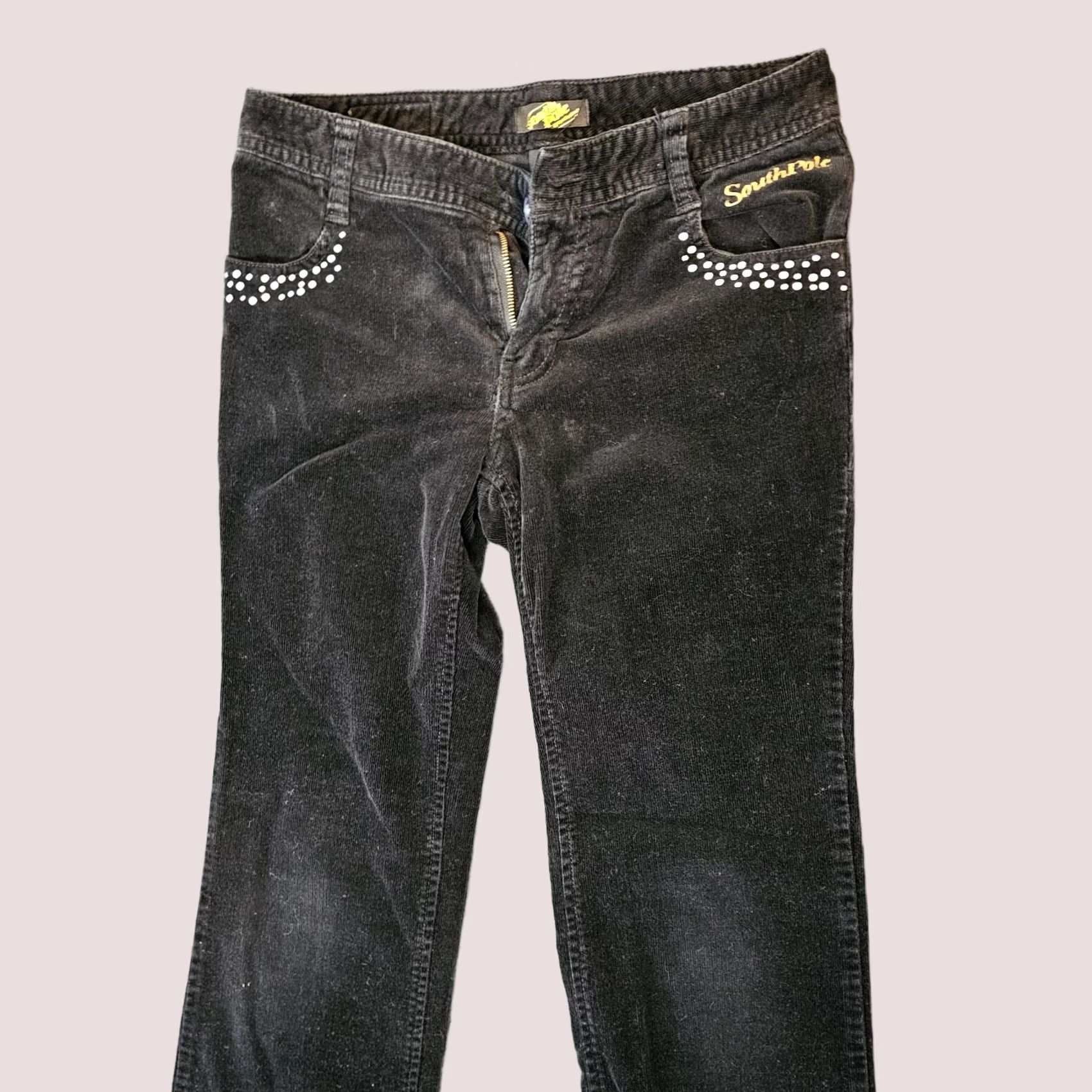 Southpole Southpole Black Corduroy Pants Girls 12 Stretch Gold Emboider Collection Denim? (Note: Adapted) Size 34" / US 12 / IT 48 - 1 Thumbnail
