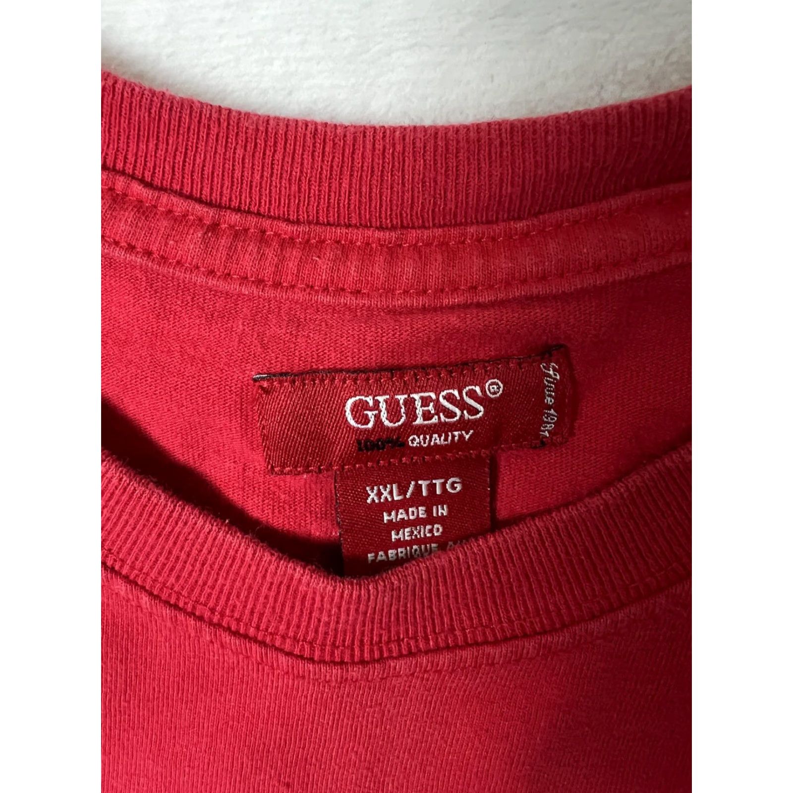 Guess VINTAGE Guess T-Shirt Mens 2XL Red Chest Stripe Logo Graphic Y2K Shirt Short Sleeve Cotton Jersey Crew Neck G81 Size US XXL / EU 58 / 5 - 3 Thumbnail