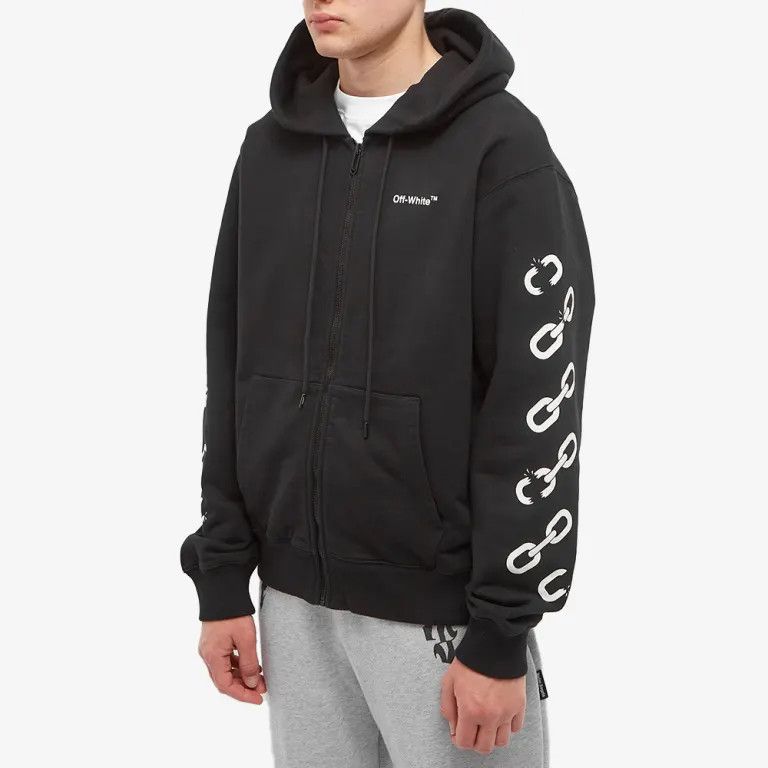 Off-White o1rshd1 Chain Arrow Slim Zip Hoodie in Black Size US XL / EU 56 / 4 - 2 Thumbnail