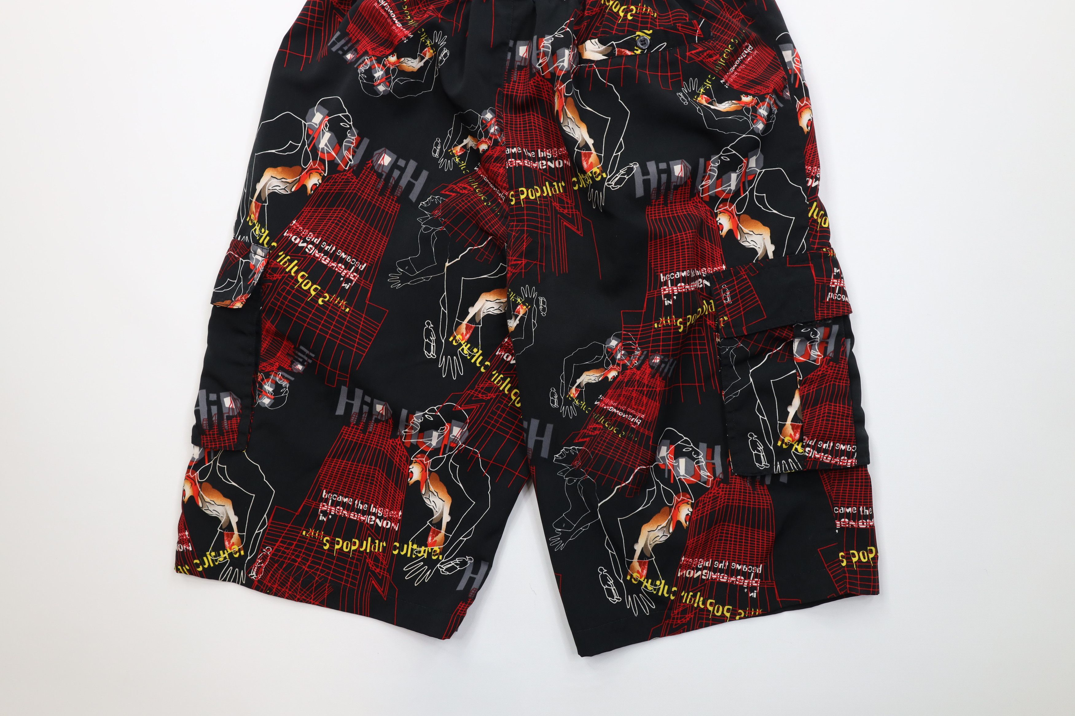 Vintage Vintage 90s Y2K Streetwear Hip Hop Graffiti Rap Cargo Shorts Size US 34 / EU 50 - 11 Thumbnail