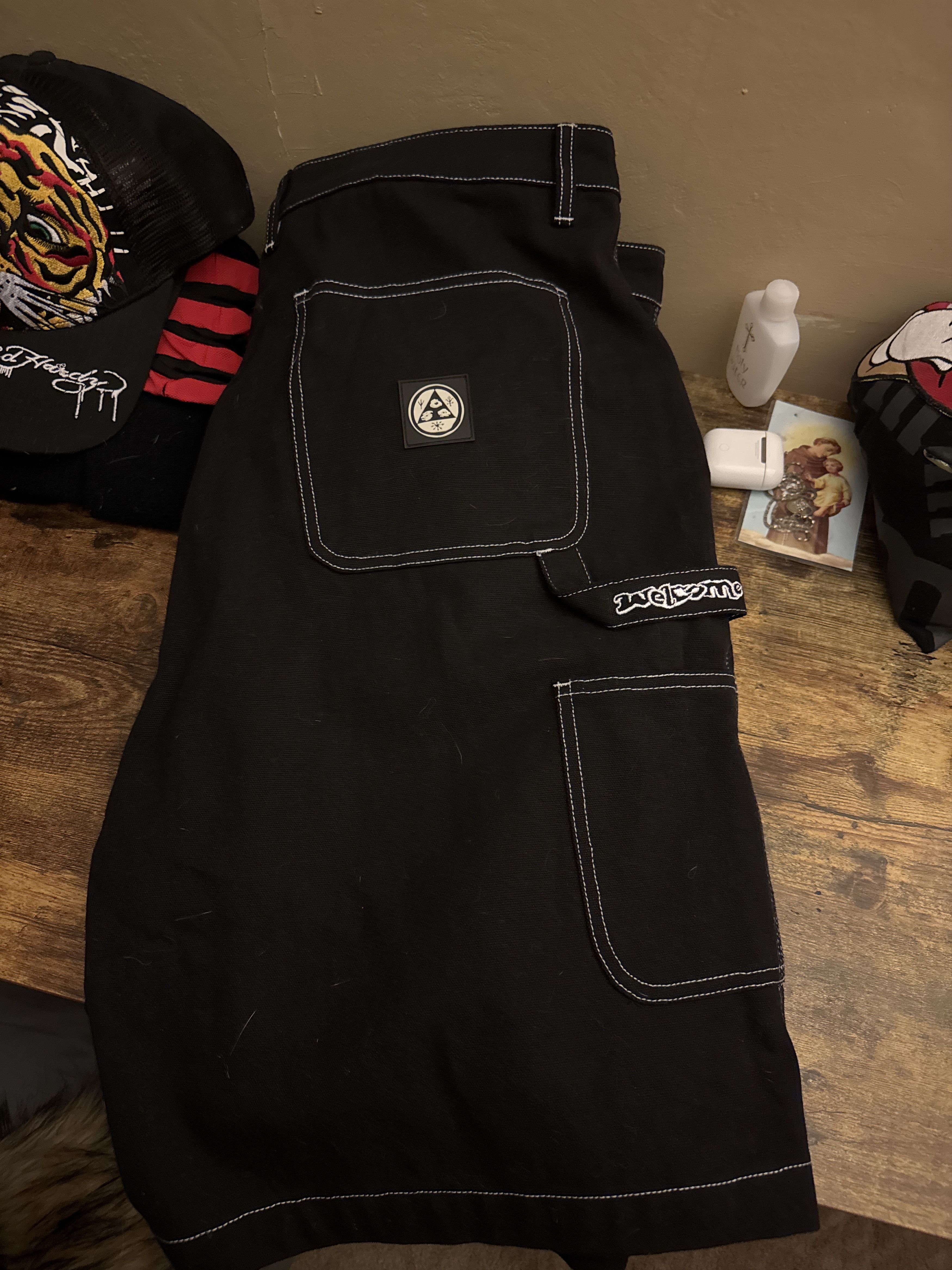 Welcome Skateboards Brace Canvas Carpenter Shorts Black Size US 38 / EU 54 - 1 Thumbnail