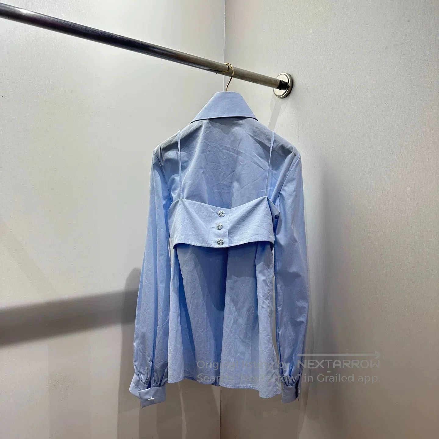 Chanel Chanel Camellia Bow Long-Sleeve Shirt. Size XXS / US 00 / IT 34 - 2 Thumbnail