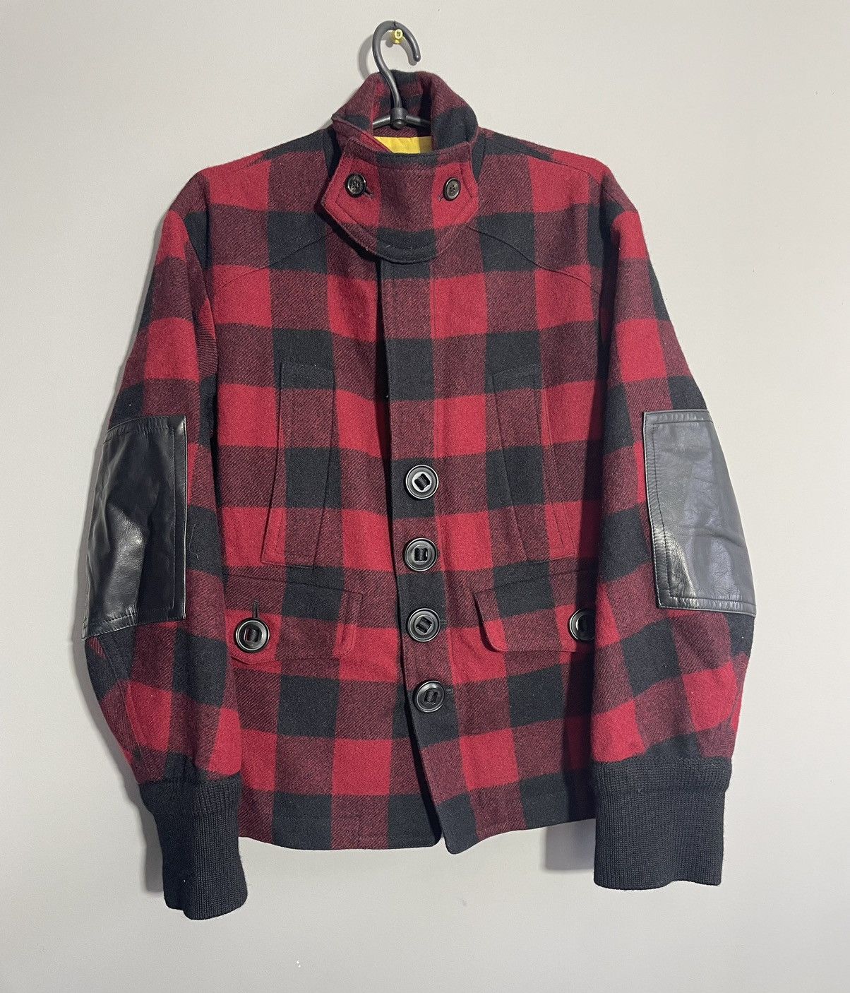 DSQUARED2 Blouson RedxBlack(Check Pattern) wool coat jacket