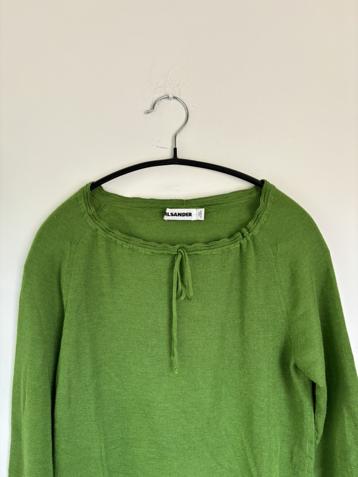 Jil Sander × Vintage 2000s Jil Sander Drawstring Shirt Cashmere Top 3/4 Lace Tie Size S / US 4 / IT 40 - 9 Thumbnail