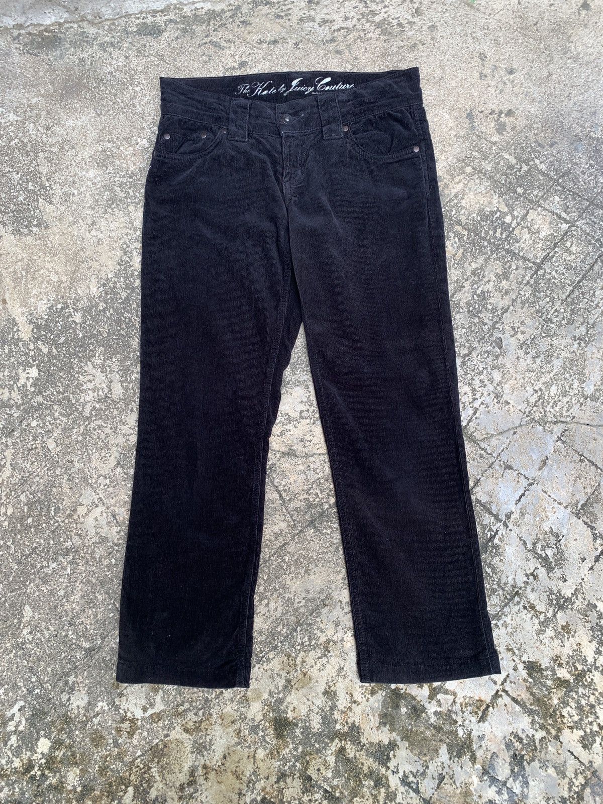 Juicy Couture × Juicy Couture Jeans The Kate by Juicy Couture Black Lovey Pocket Corduroy Pants Size 29" - 2 Thumbnail