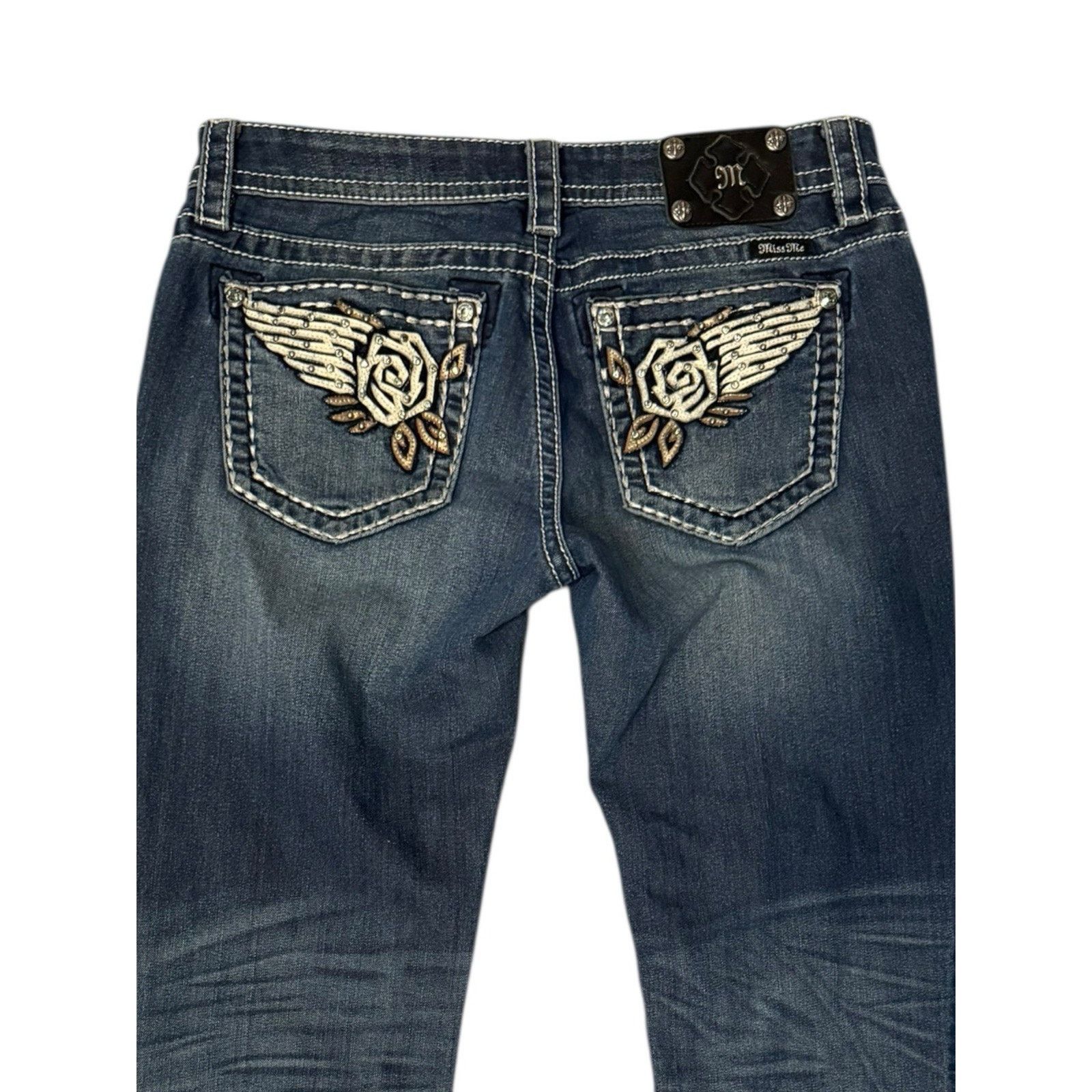 クロス miss me ミスミー ブーツカット ローライズ　y2k Vintage Miss Me Boot Cut Denim Shorts Washed Shorts Women's