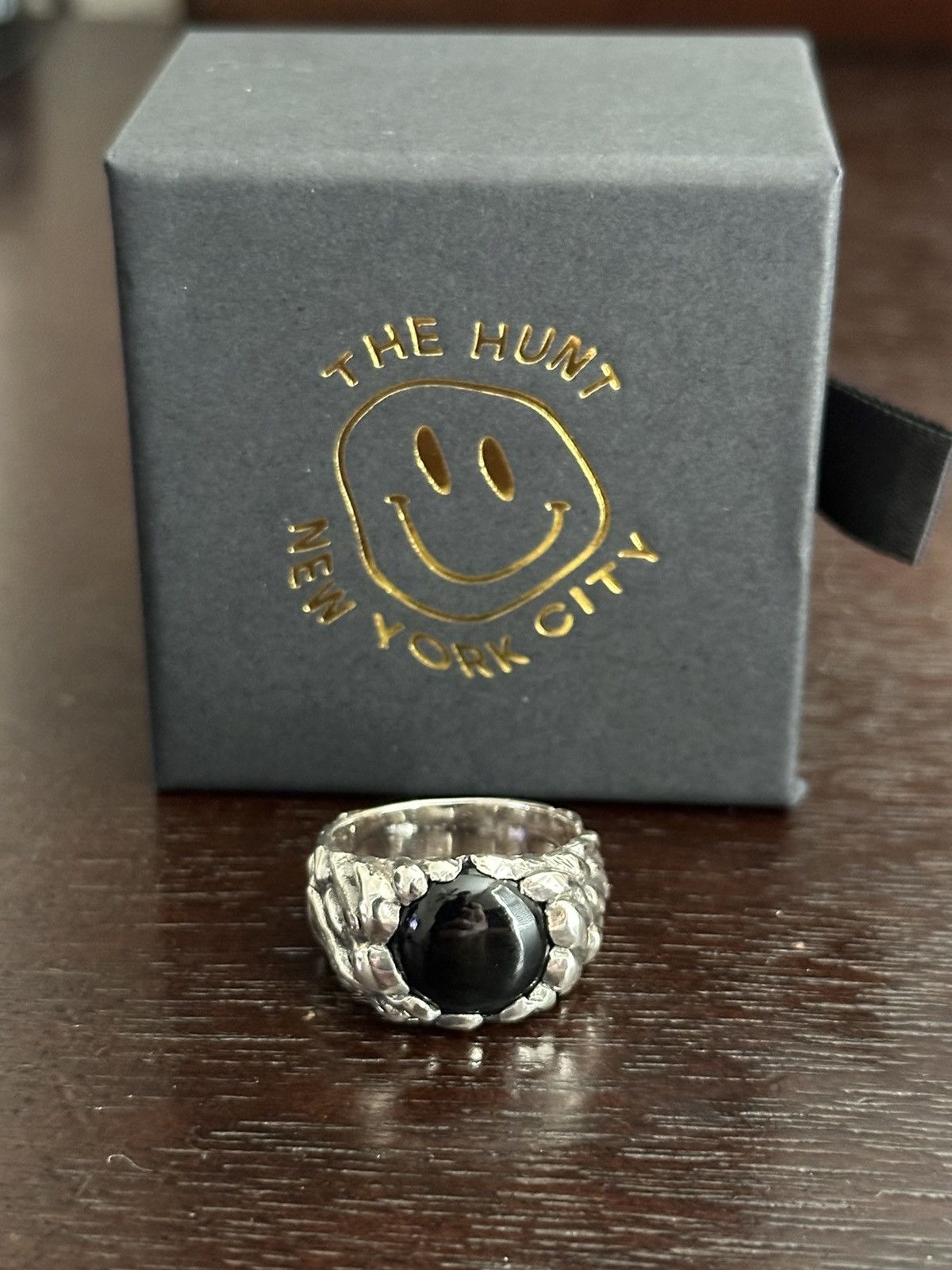 image of Jewelry The Hunt Nyc Aqua Onyx Silver Ring Size 9, Men's