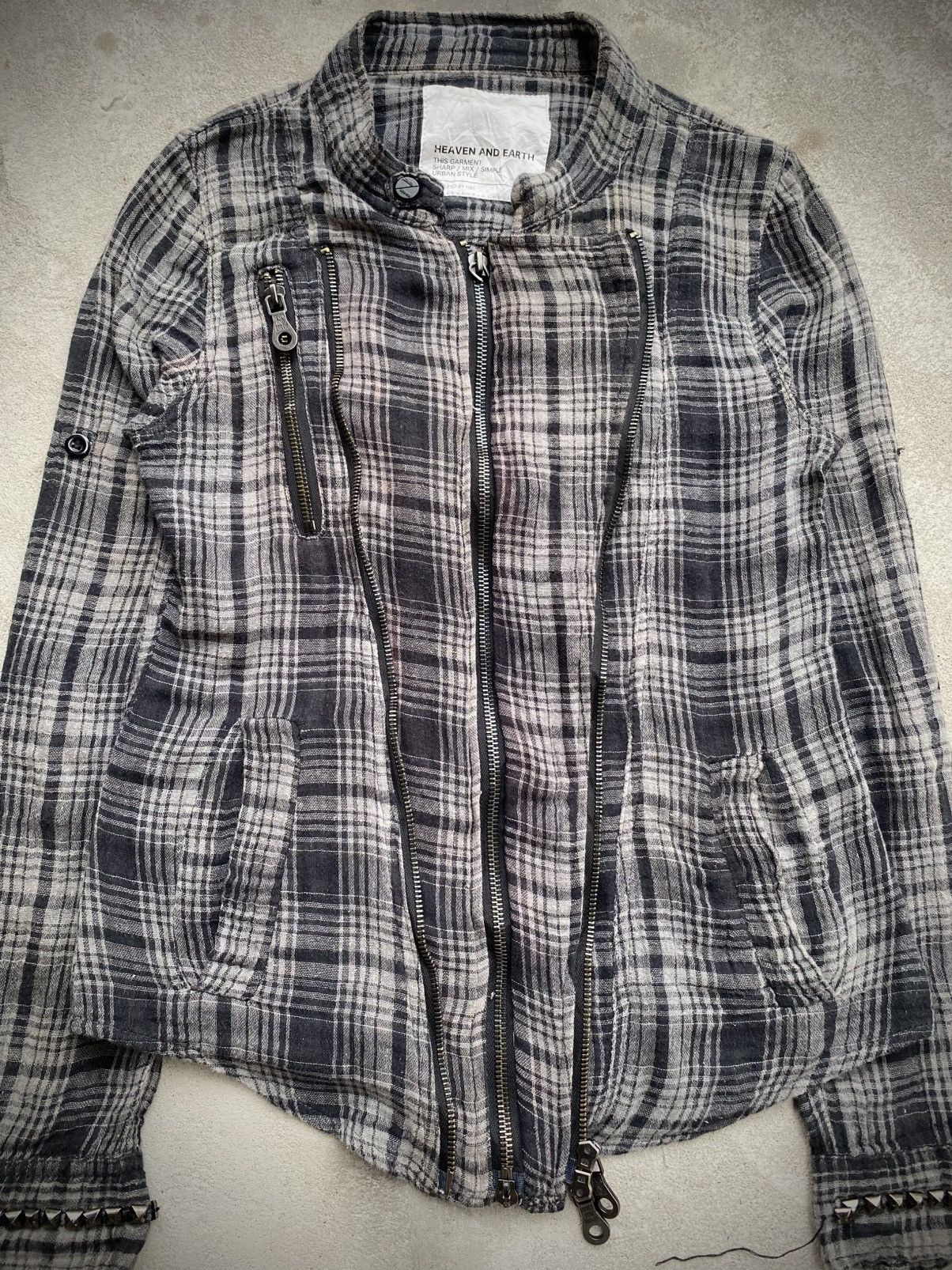 KMRii HEAVEN AND EARTH STUDDED RAMONES PLAID JACKET PUNK GOTHIC Size M / US 6-8 / IT 42-44 - 4 Thumbnail