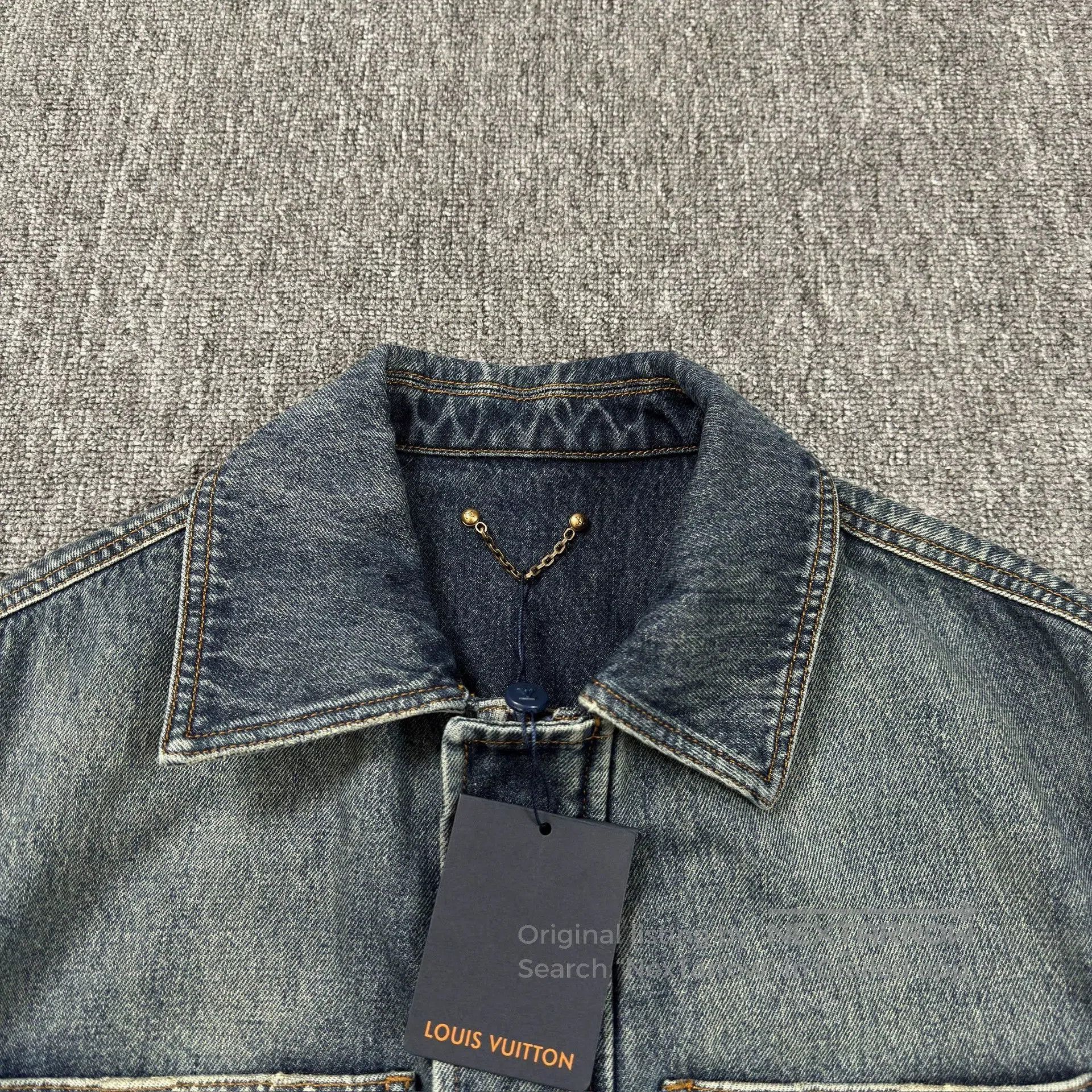 Louis Vuitton LV Blue Denim Jacket with Logos. Size US M / EU 48-50 / 2 - 5 Thumbnail