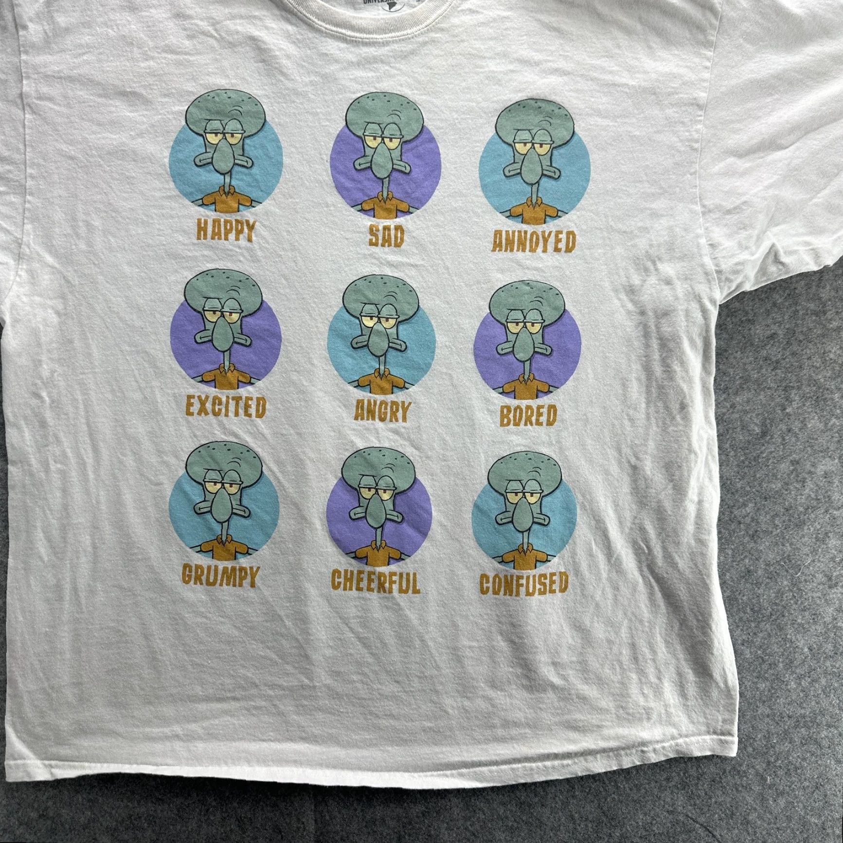 Nickelodeon VINTAGE SpongeBob SquarePants Squidward T-Shirt Mens 2XL White Cartoon Nickelodeon Crew Neck Short Sleeve Casual Size US XXL / EU 58 / 5 - 3 Thumbnail