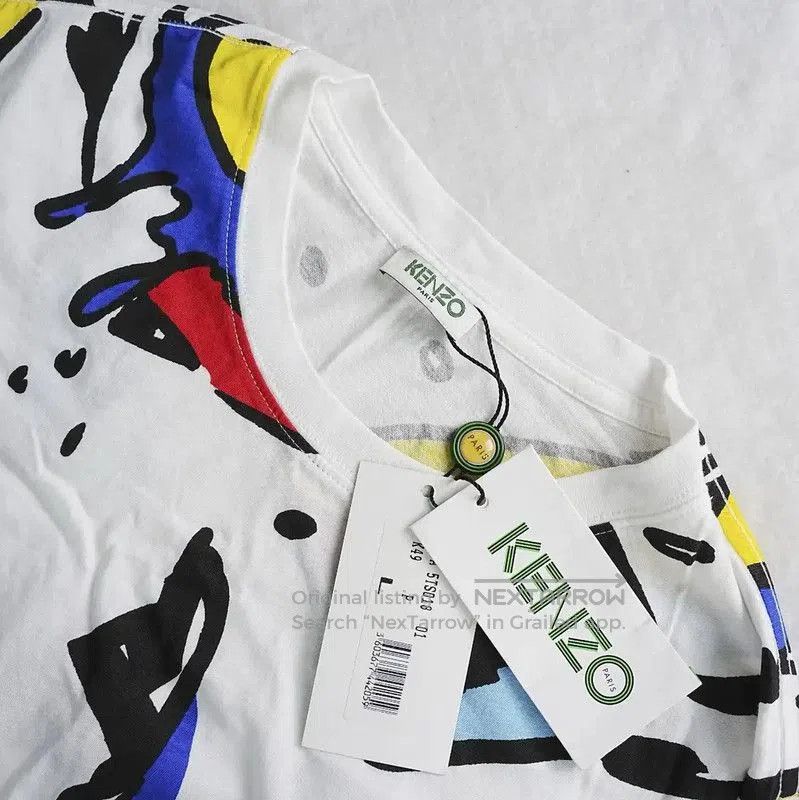 Kenzo KENZO Summer White Graphic Short Sleeve T-Shirt . Size L / US 10 / IT 46 - 3 Thumbnail