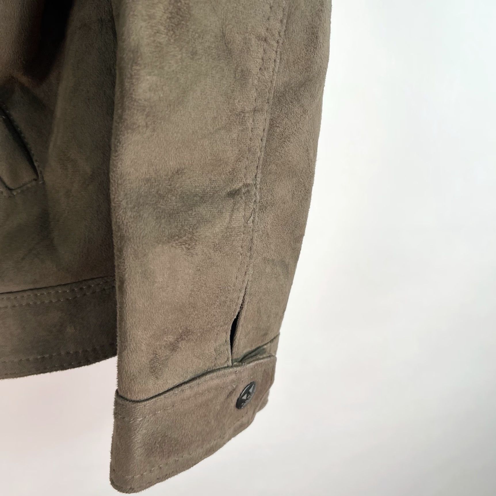 Vintage A Collezioni Men's Jacket Size L Beige Faux Suede Full Zip Lined Made in Italy Mens Size US L / EU 52-54 / 3 - 2 Thumbnail