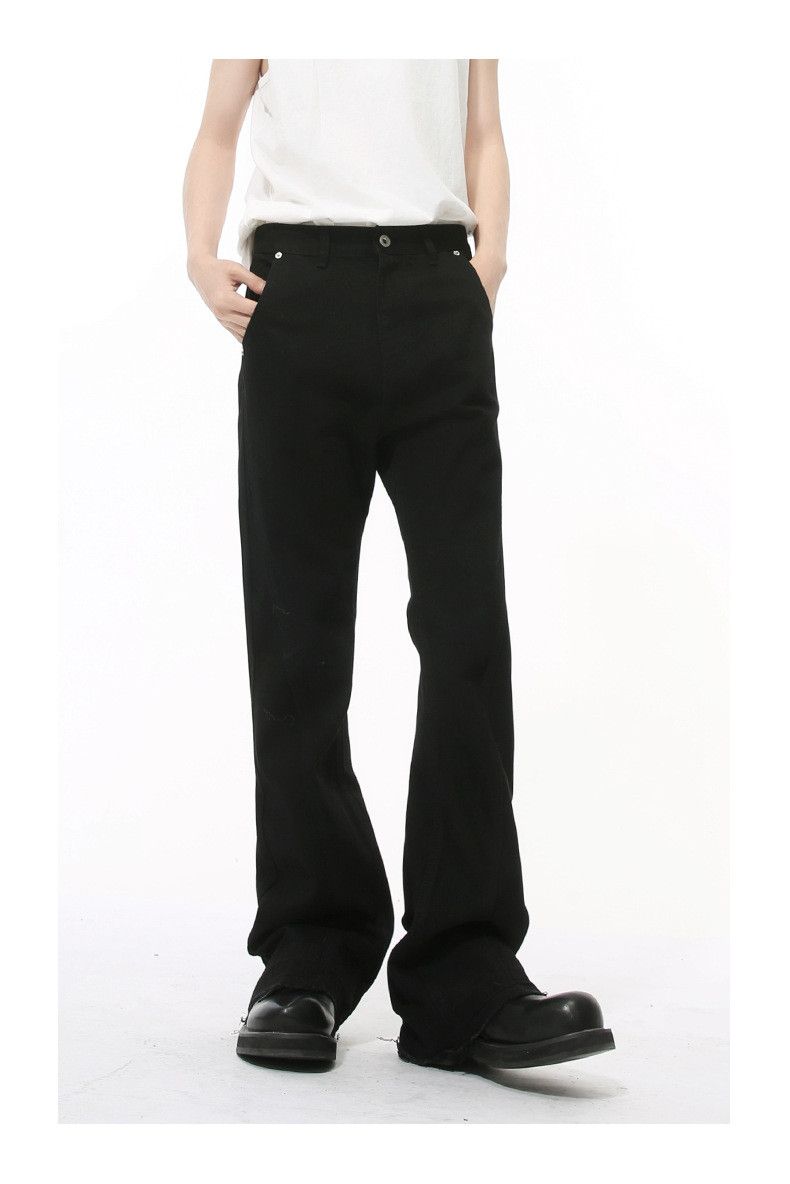 Japanese Brand × Jean Japanese slim black simple tassel flared jeans Size US 32 / EU 48 - 2 Thumbnail
