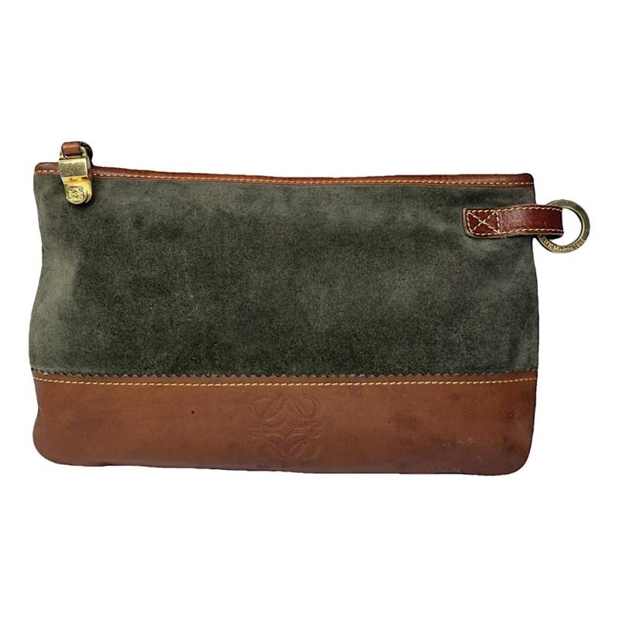 Loewe Barcelona Green Leather Clutch Bag Size ONE SIZE - 1 Thumbnail