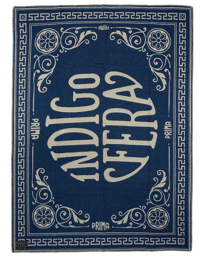 Designer × Indigofera Indigofera Logo Blanket - Blue Size ONE SIZE - 1 Thumbnail