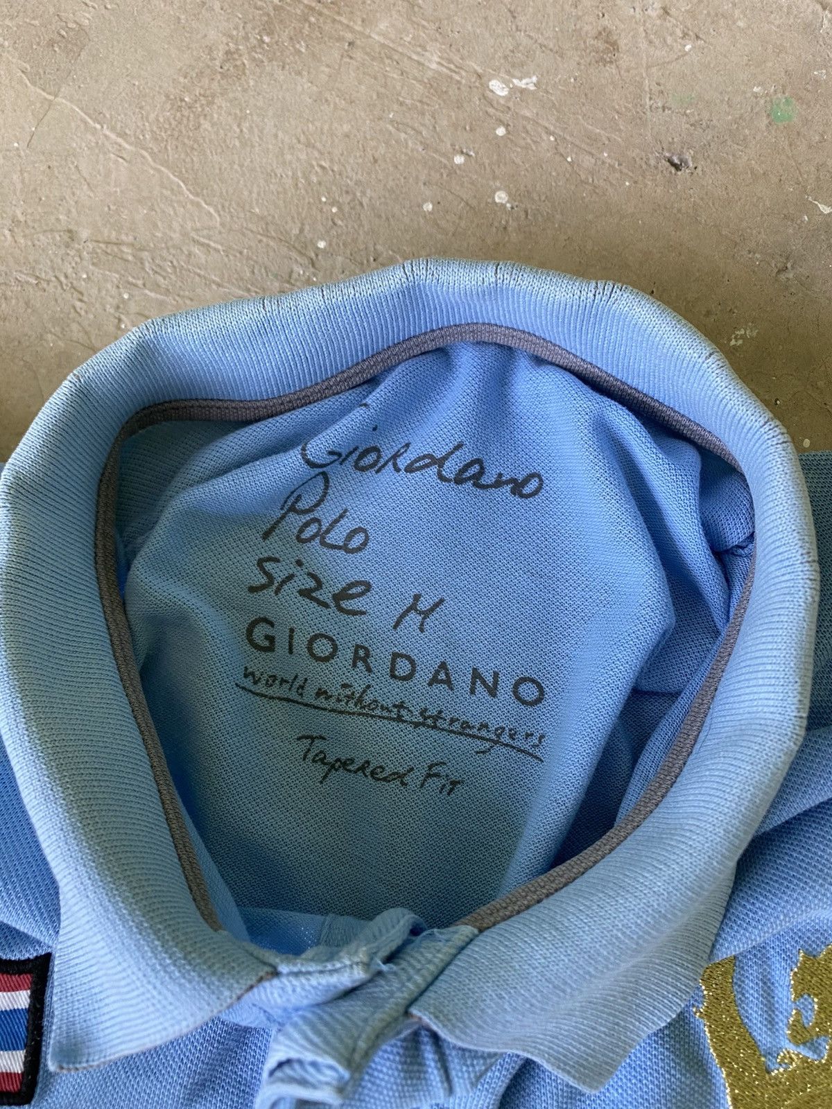 Giordano Giordano Polo Lion Crest Patch Sky Blue Shirt Size US M / EU 48-50 / 2 - 7 Thumbnail
