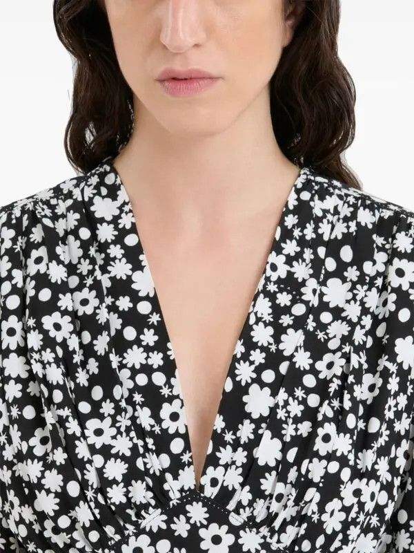 Marni o1w1db10426 Floral-Print Mini Dress in Black Size L / US 10 / IT 46 - 5 Thumbnail