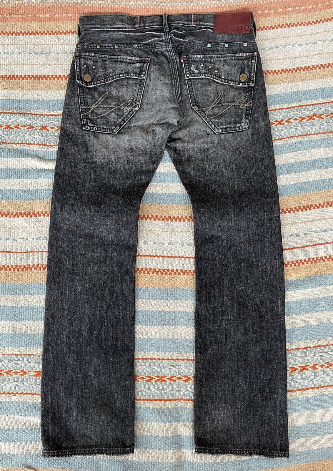 Cout de la Liberte Vintage🔥LIBERTO🔥Distressed Patchwork Denim Size US 36 / EU 52 - 2 Thumbnail