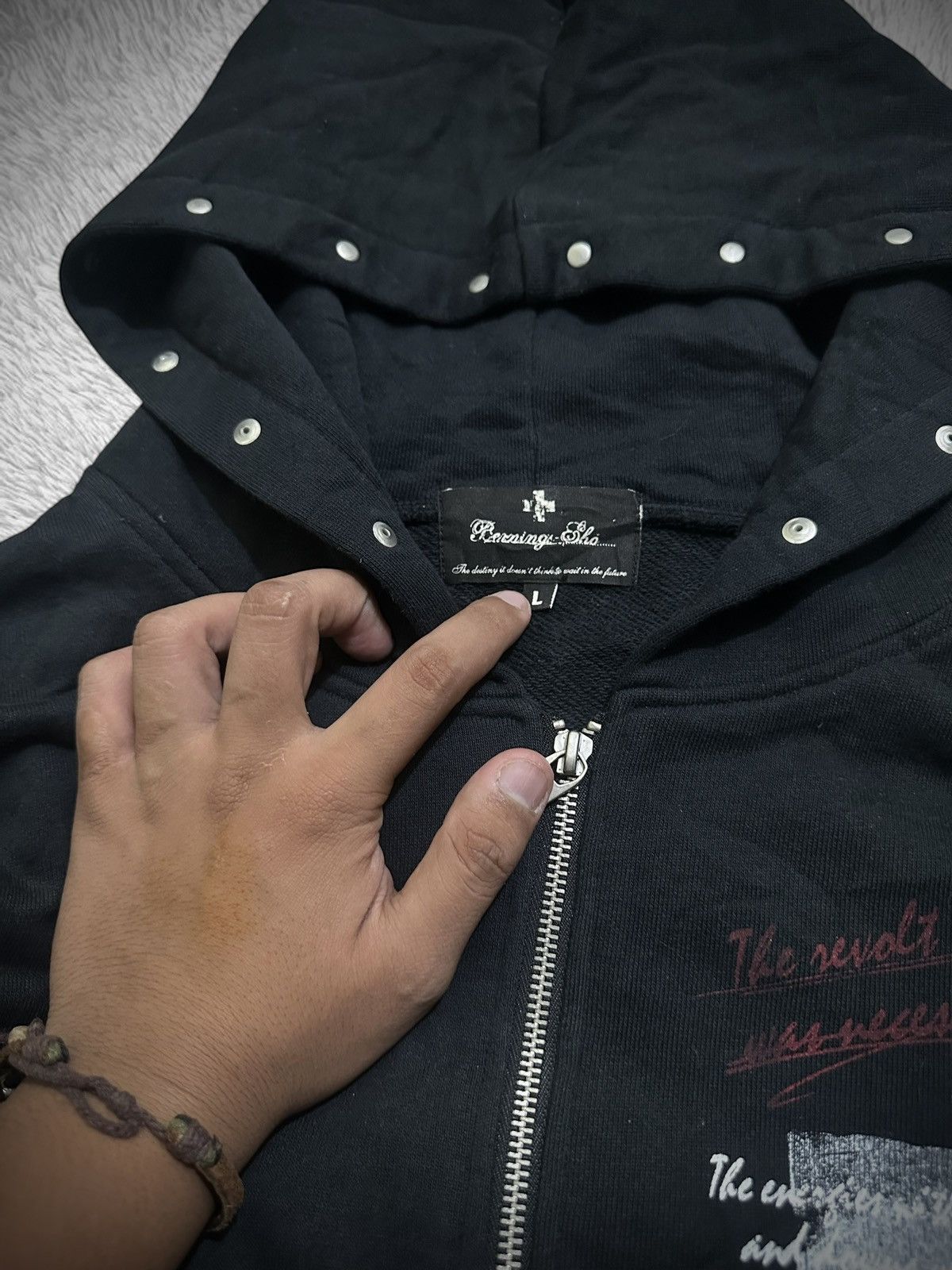 Japanese Brand L.G.B Style Goth Zip Hoodie Detachable Sleeve Japan Archive Size US L / EU 52-54 / 3 - 3 Thumbnail