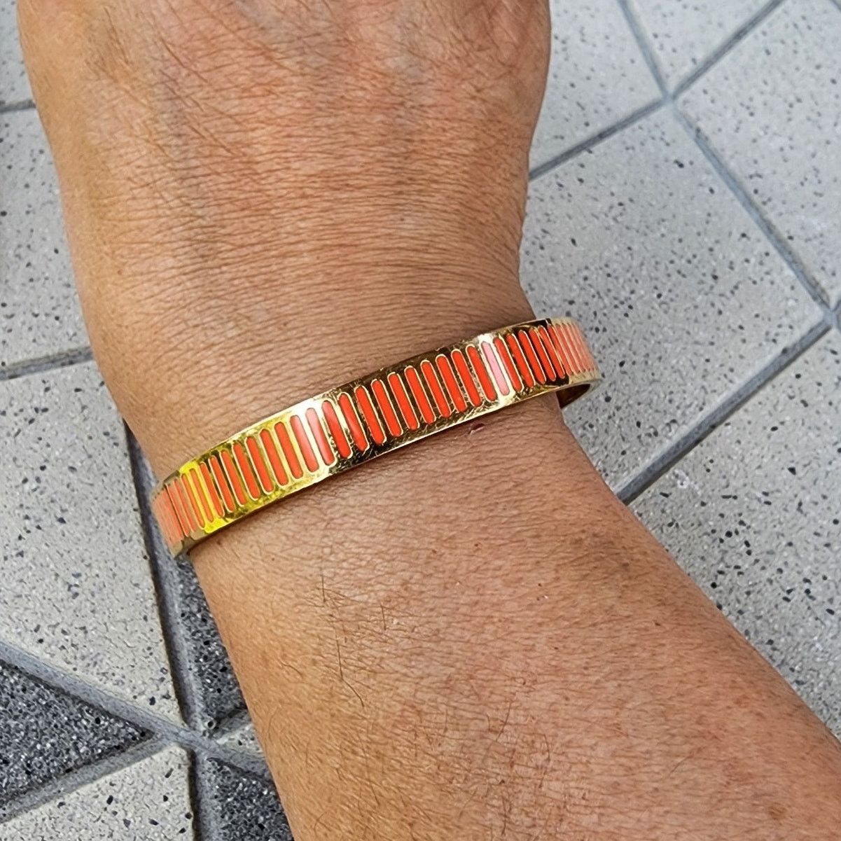 Kate Spade Kate Spade At Your Service Orange Enamel Bangle Bracelet Size ONE SIZE - 8 Thumbnail
