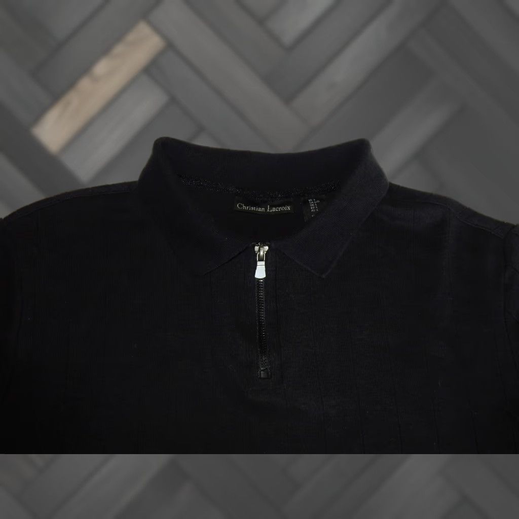 Christian Lacroix VINTAGE Christian Lacroix Men's Polo Shirt Short Sleeve XL Black Cotton 90s Fashion Mens Size US XL / EU 56 / 4 - 1 Thumbnail