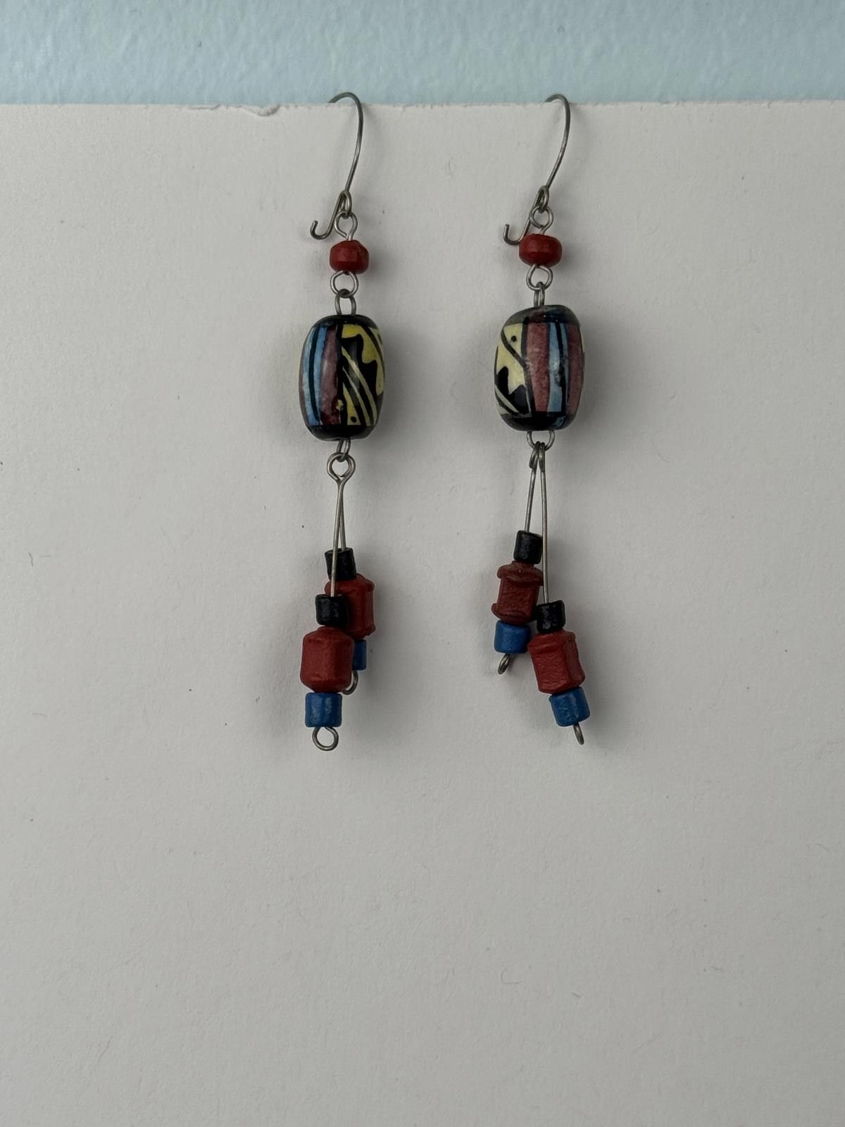 Handmade Handmade Multi-Colored Bead Dangle Earrings Size ONE SIZE - 4 Thumbnail
