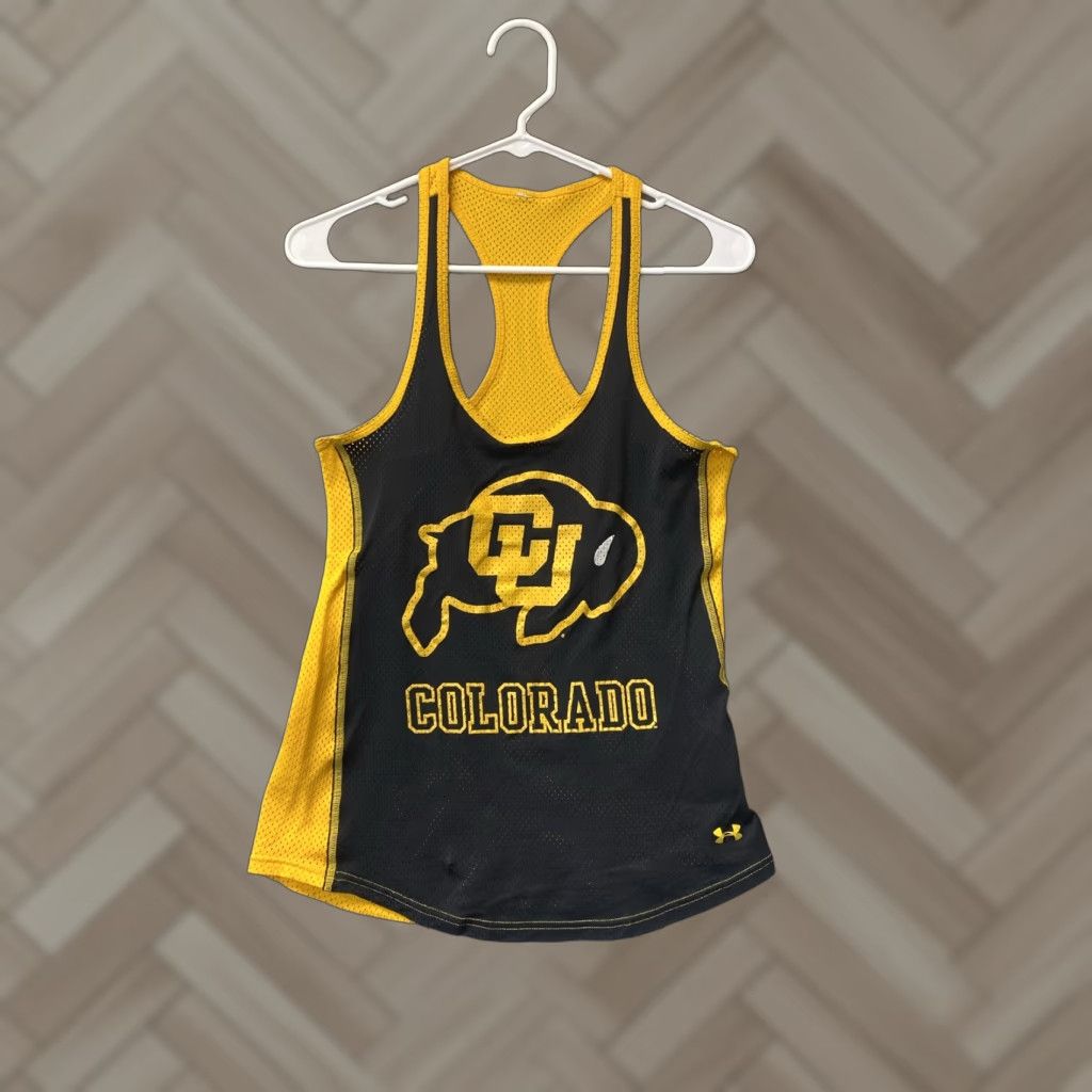 Under Armour Under Armour HeatGear Tank Top Shirt S Women's Colorado CU Racerback Pullover Sleeveless Multicolor Solid Logo Breathable Lightweight Athletic Shirt Size S / US 4 / IT 40 - 1 Thumbnail