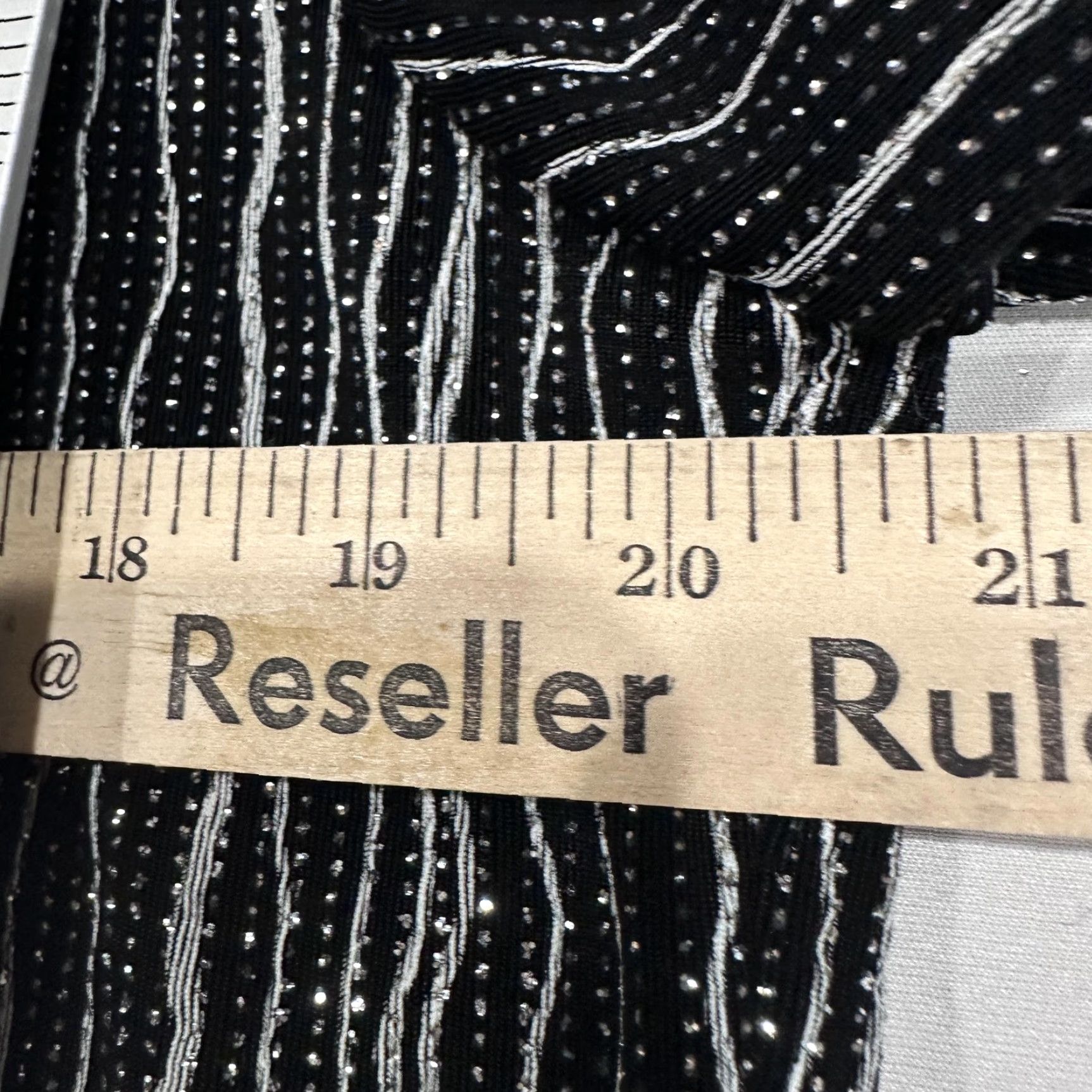 Alex Evenings Alex Evenings Jacket 12 Black Silver Striped Lined Collarless Open Front Stretch Size XL / US 12-14 / IT 48-50 - 6 Thumbnail