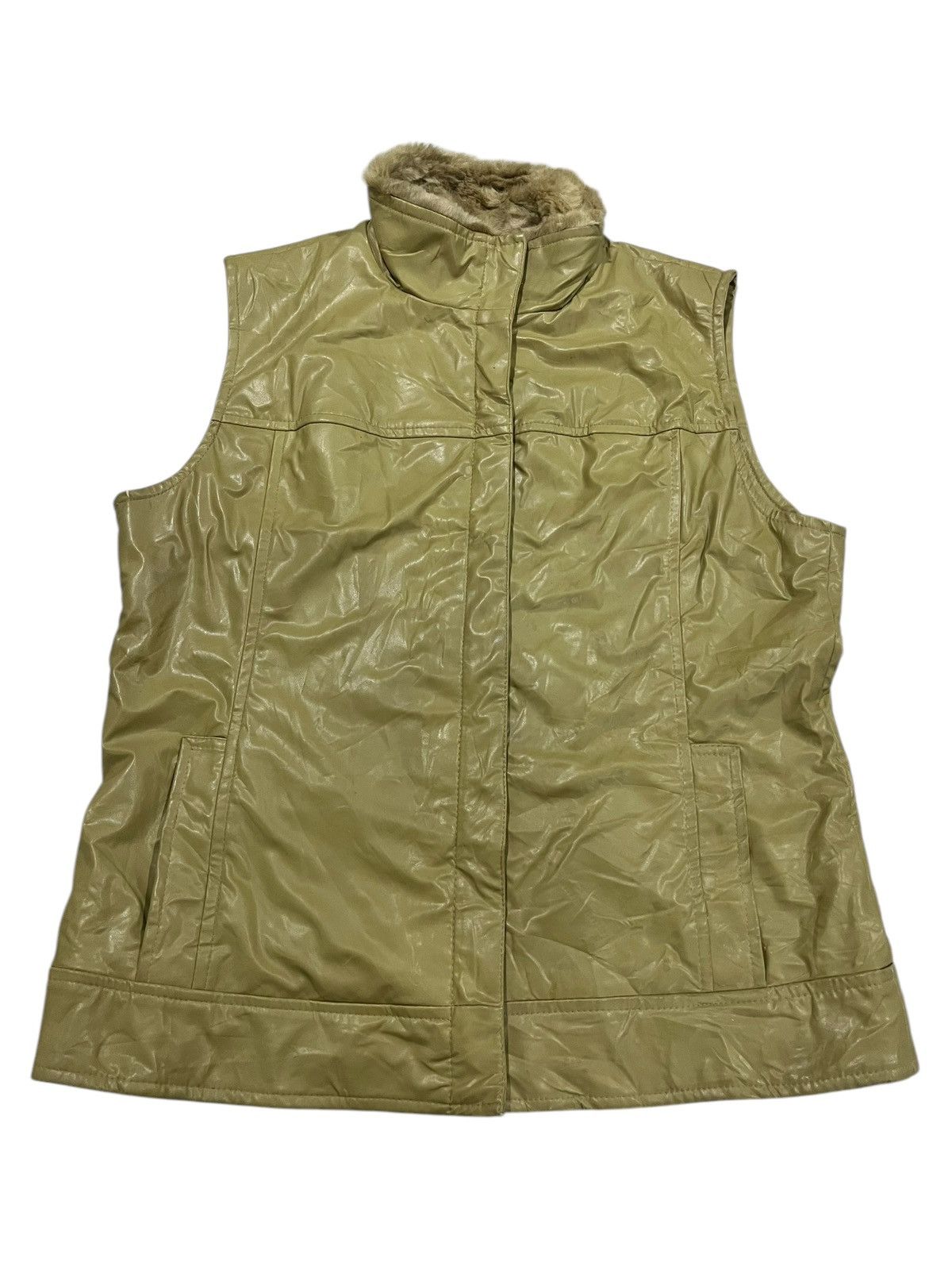 Japanese Brand × Leather Ellesaison Zipped Up Fur Leather Vest Size L / US 10 / IT 46 - 2 Thumbnail