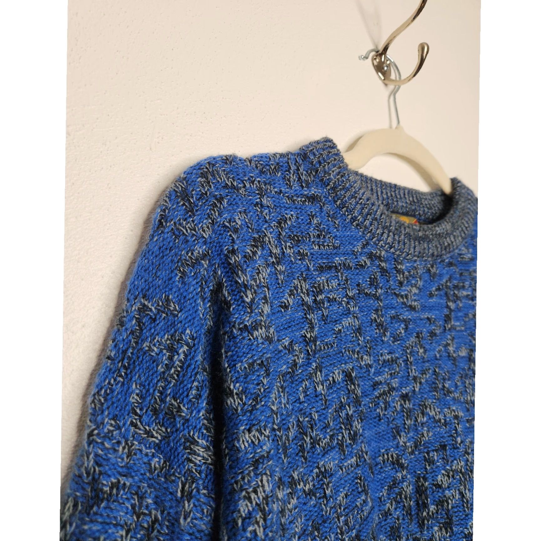 Vintage VINTAGE Sweater Blue XL Men Pullover Grandpa Abstract Art 90s Dad Core Cobain Autumn Weather? Size US XL / EU 56 / 4 - 3 Thumbnail