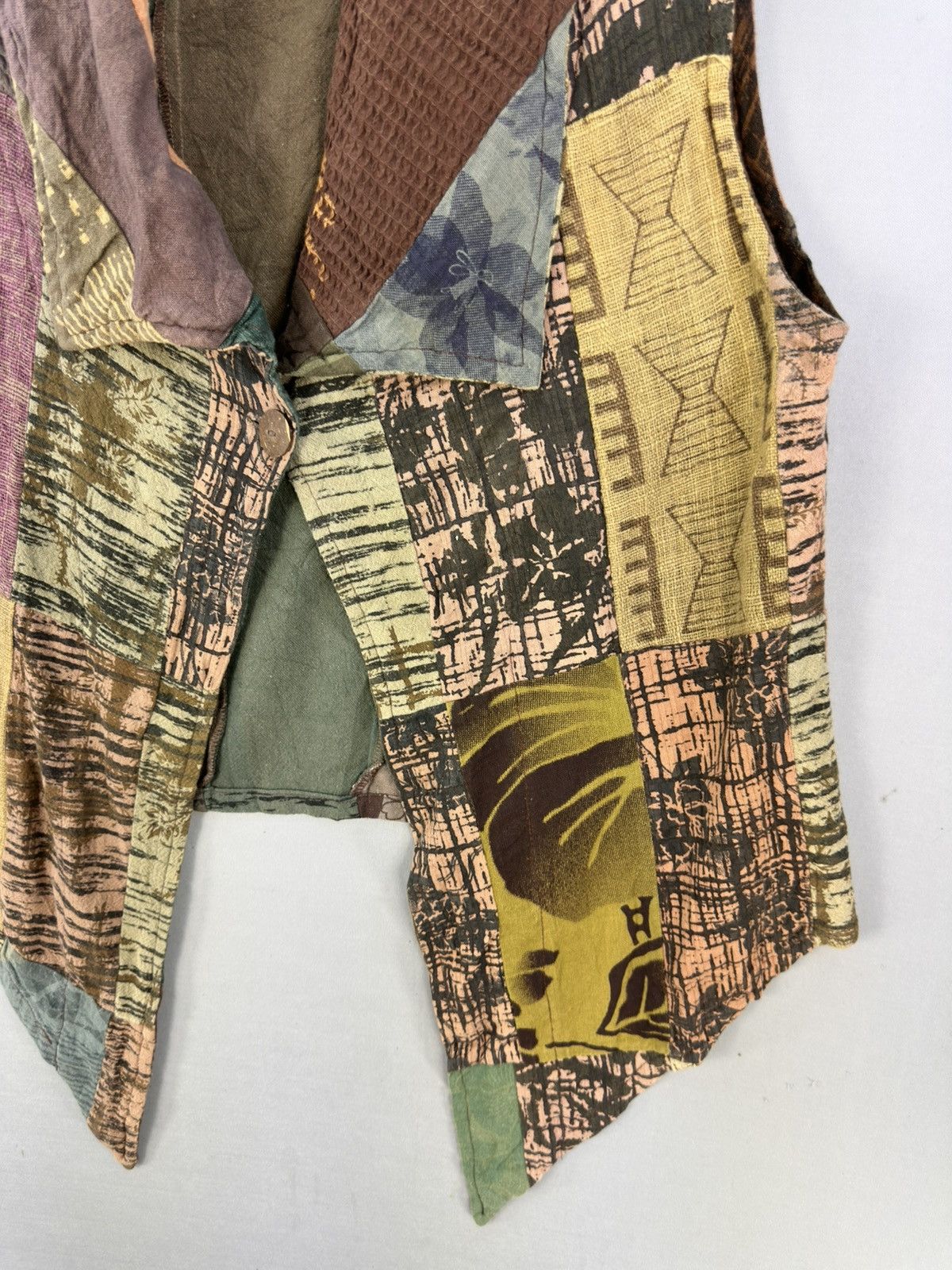 Japanese Brand Plaisir Femme Avant Garde Patchwork Vest Size L / US 10 / IT 46 - 3 Thumbnail