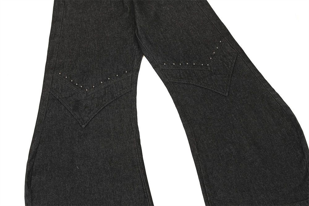 Japanese Brand × Jean American style patchwork rivet loose wide-leg scimitar jeans Size US 32 / EU 48 - 4 Thumbnail