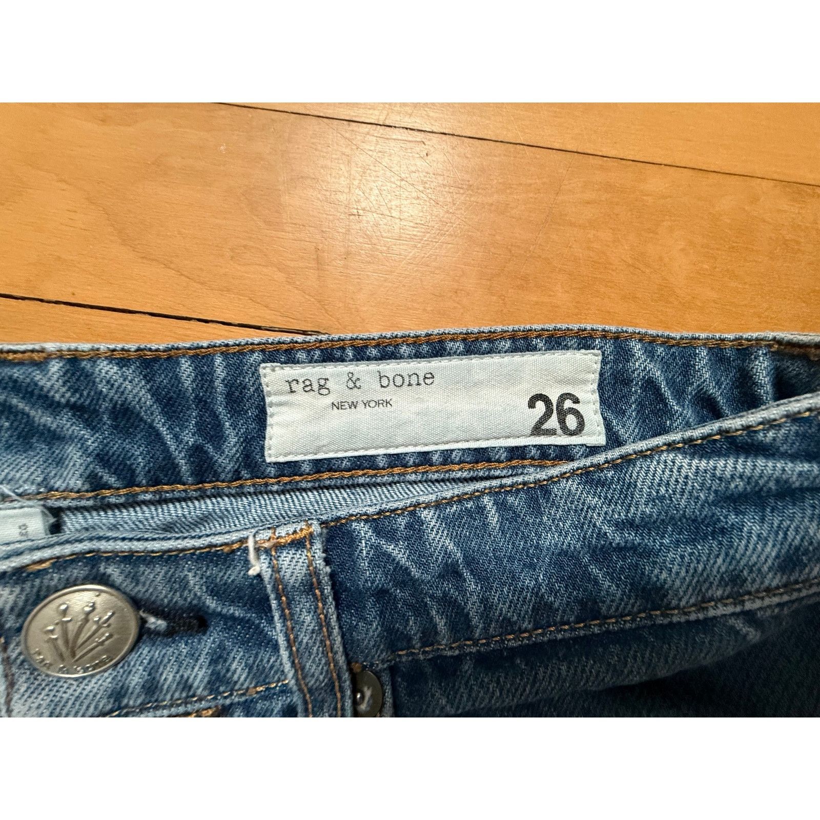 Rag & Bone Rag & Bone High-Rise Wide-Leg Jeans Blue - Size 26 EUC Size 26" / US 2 / IT 38 - 2 Thumbnail