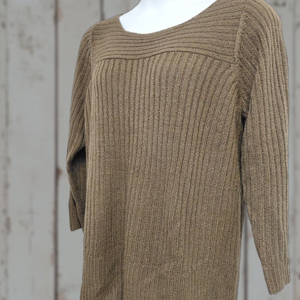 Avenue Avenue Design Sweater Women’s Size 18/20 Plus Brown Ribbed 3/4 Sleeve Knit Pullover All Seasons Size XXL / US 16-18 / IT 52-54 - 1 Thumbnail