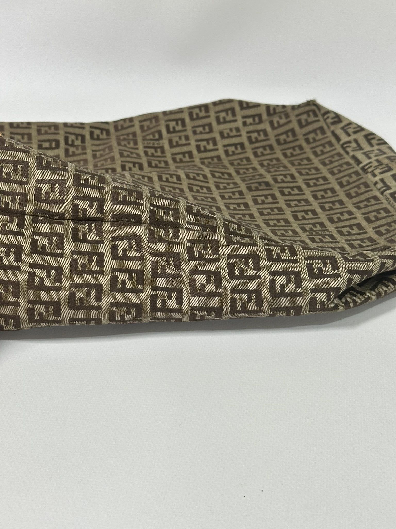 Fendi Fendi Zucchino Tote Bag Vintage FF Monogram Logo Cloth Beige Size ONE SIZE - 8 Thumbnail