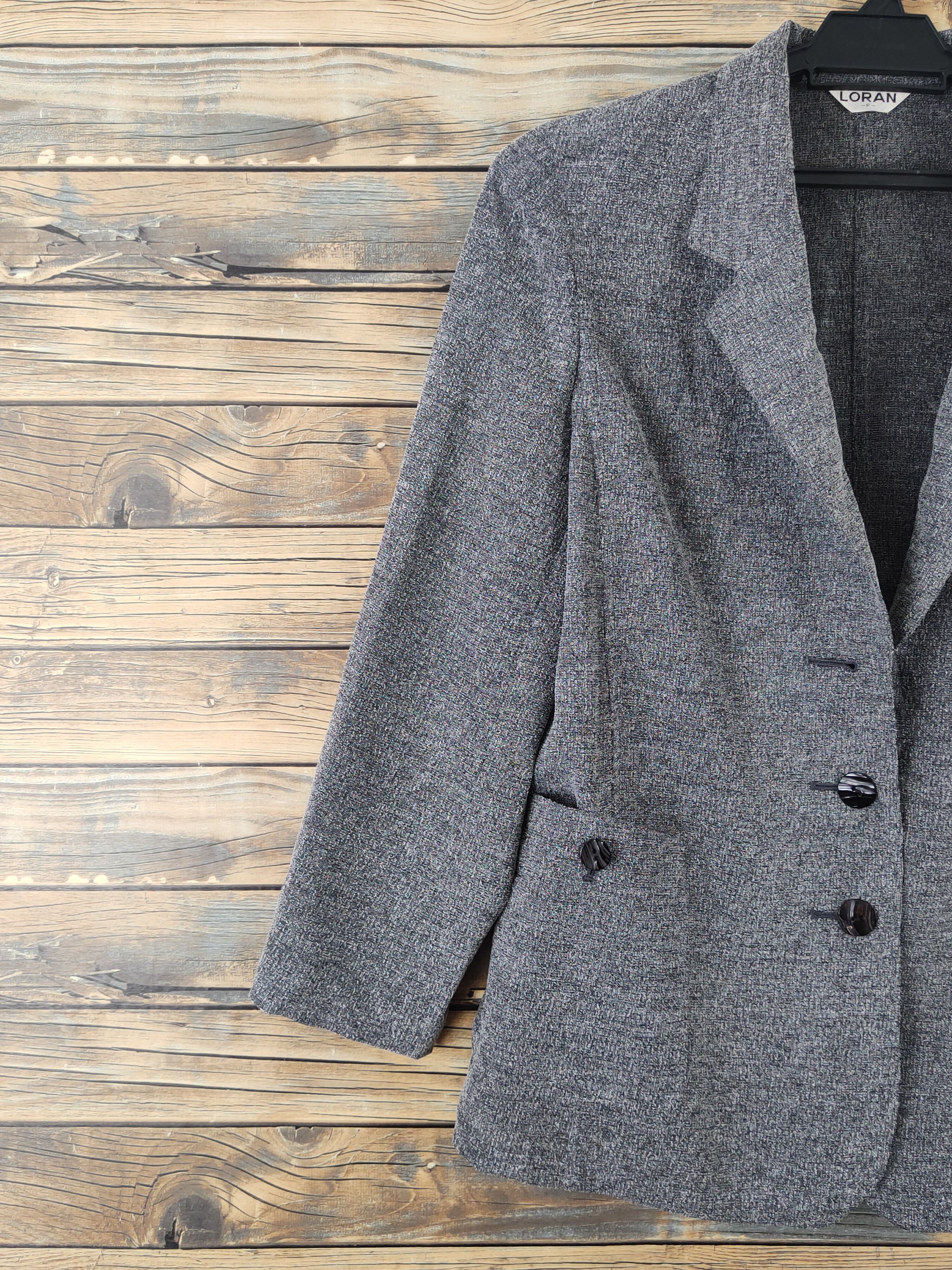 Japanese Brand × Vintage Retro Design 💥 Loran Dark Gray Blazers Jacket Size M / US 6-8 / IT 42-44 - 4 Thumbnail