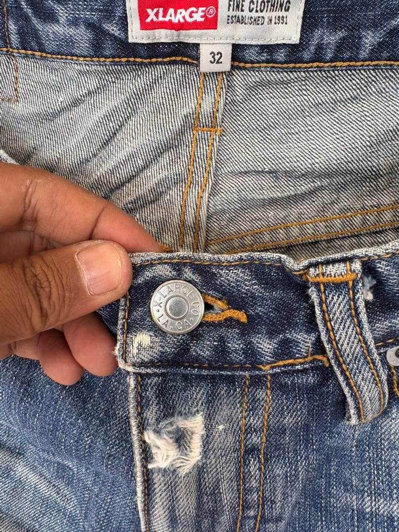 Japanese Brand Vtg XLarge Denim Pant Selvedge Distressed Denim Size US 32 / EU 48 - 14 Thumbnail